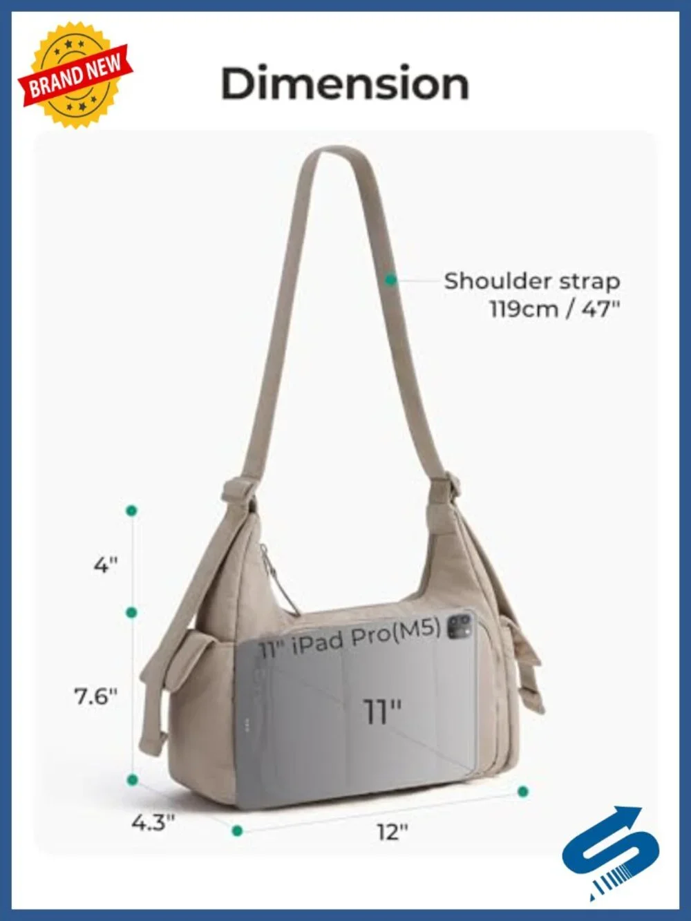 Small Quilted Crossbody Hobo Bag for Women - Water-Resistant Nylon, Adjustable